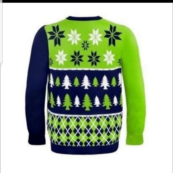 NFL APPAREL SEATTLE SEAHAWKS CHRISTMAS SWEATER - Picture 2 of 7